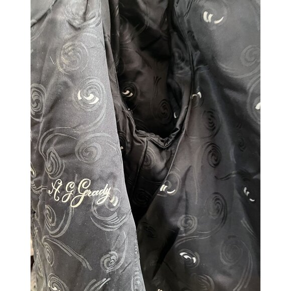 Vintage 1950s Persian Lamb Wool Swing Coat W/ Gray Mink Collar Satin Brocade Lin - Picture 5 of 10